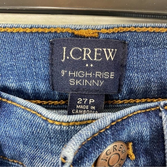 J.CREW JEANS RAW HEM 9” HIGH RISE  SIZE 27 SKINNY JEANS - Picture 6 of 6